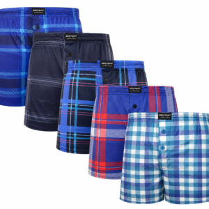 BENYSON Heren Boxershorts 5-Pack – Geweven Wijde Boxers – 5 Verschillende Prints –  Viscose – M t/m 3XL