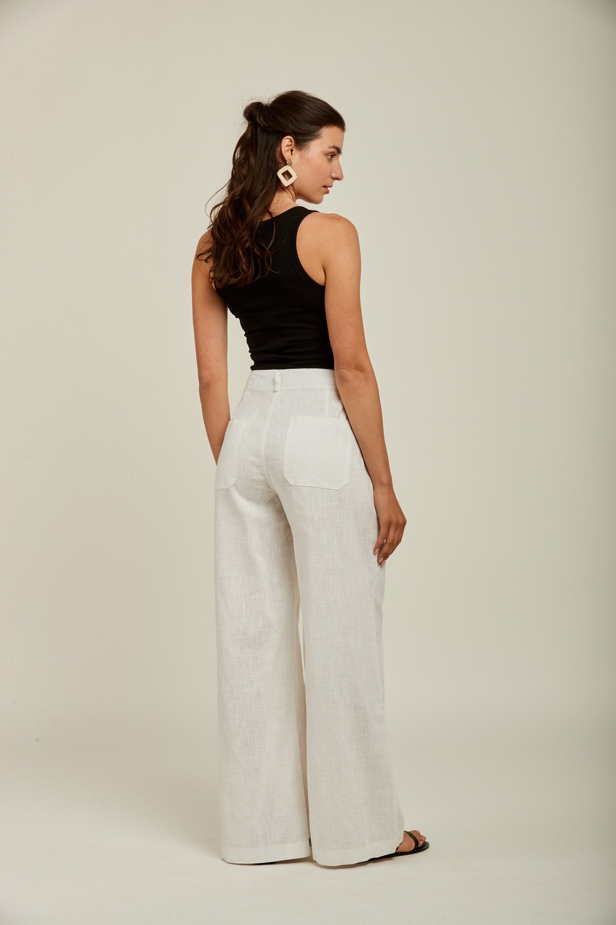 Linnen Pantalon Dames – Wide Leg Broek - Linnen - Afbeelding 3