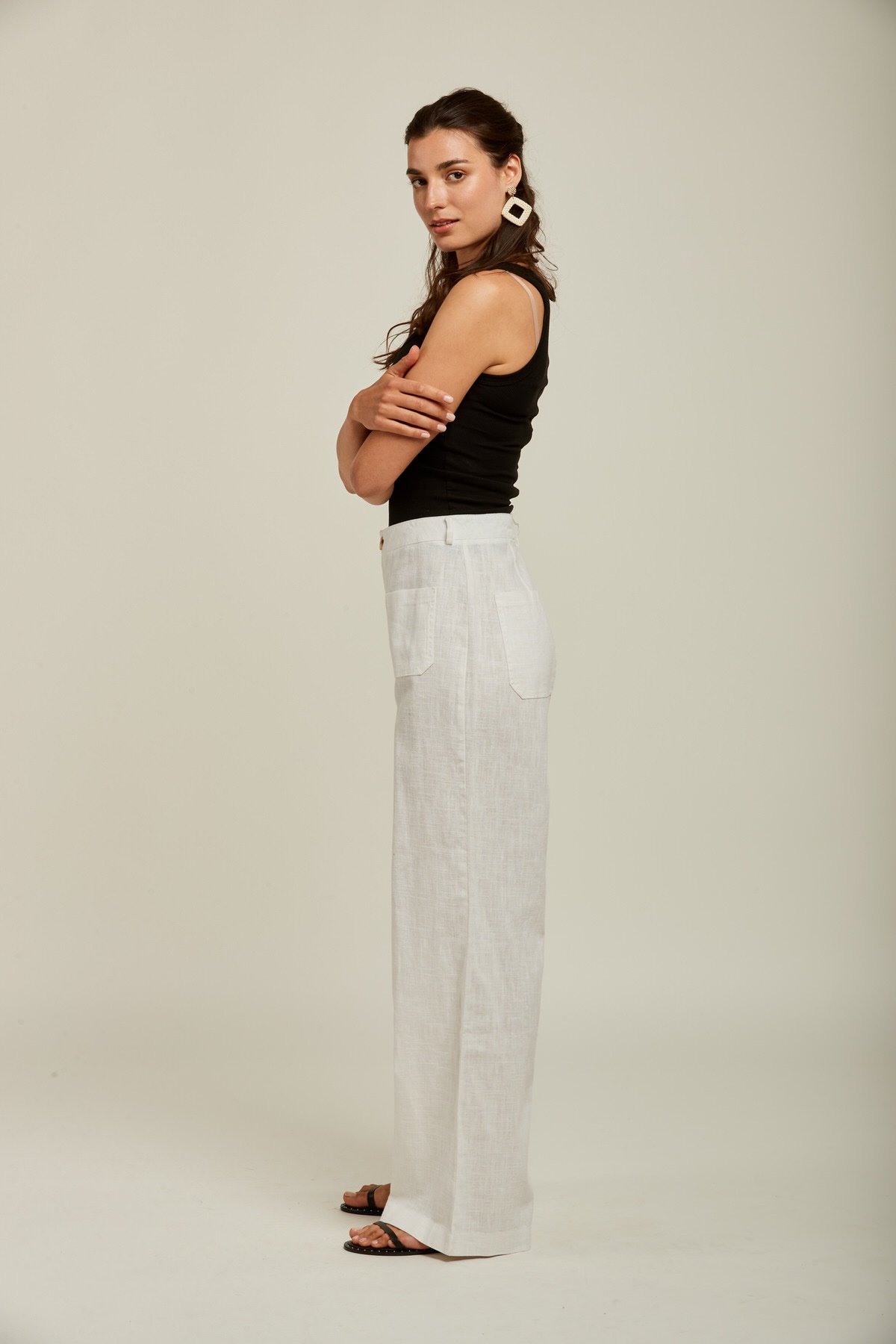 Linnen Pantalon Dames – Wide Leg Broek - Linnen - Afbeelding 2