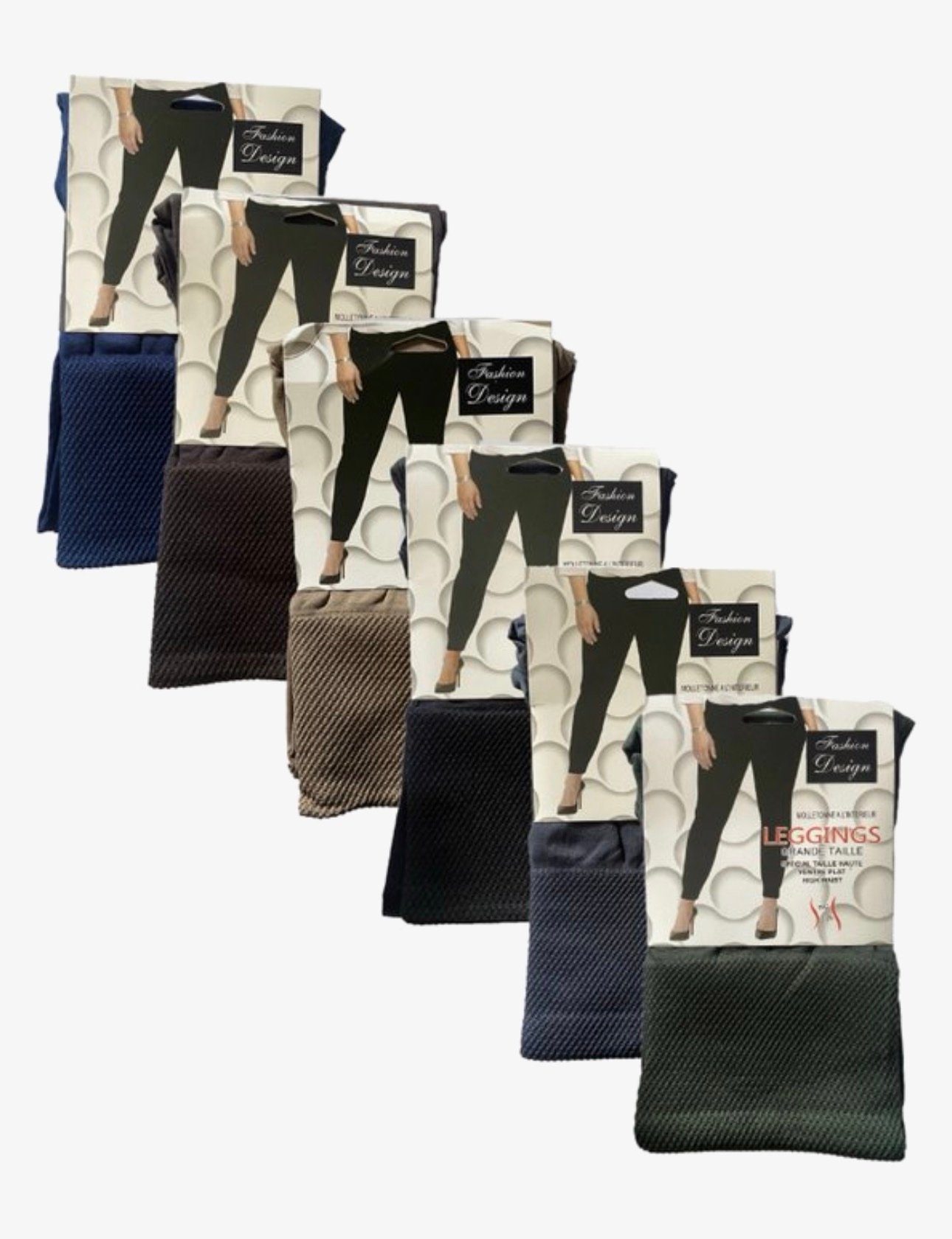 Belleze® Thermo Legging Voordeelpakket – Set van 6 – Grote Maten t/m 48 – Hoge Taille – Warme Dames Leggings
