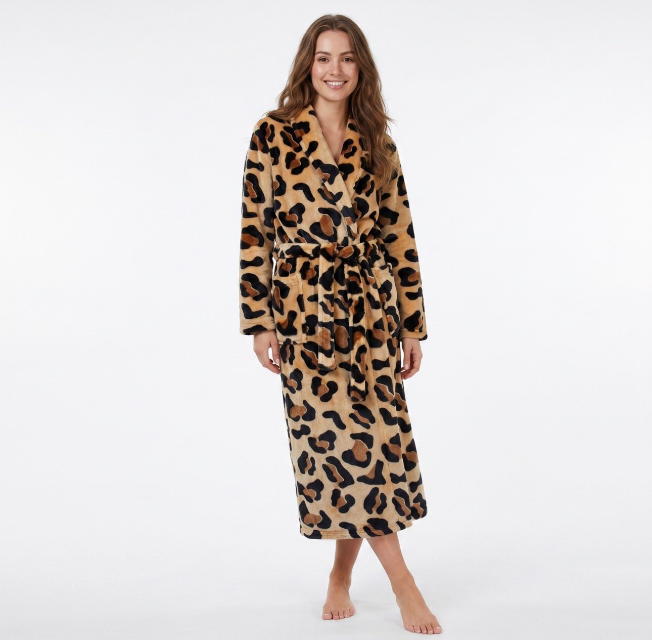 GAUBERT® Lange Fleece Badjas Panterprint | Unisex - Afbeelding 2